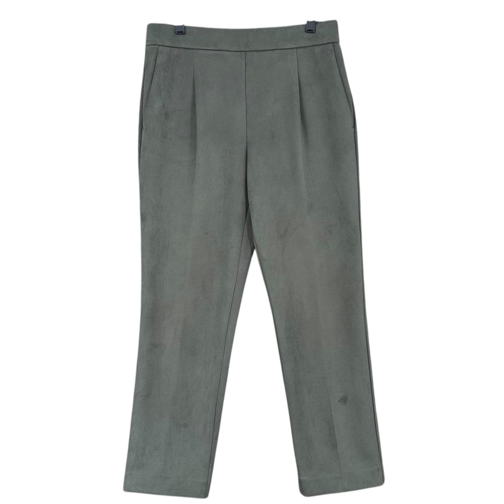 Ann Taylor Women's Olive Green High Waisted Pleated Crop Pants Size M
